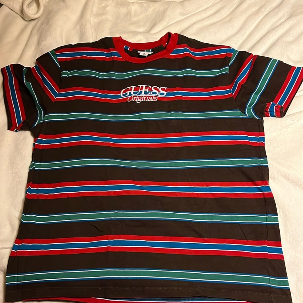 Guess Originals mens striped T-shirt size L